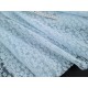 Destock 1.2m tissu dentelle organza brodé broderie coton bleu pâle largeur 130cmcm