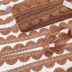 Destock lot 19.6m dentelle guipure fine haute couture caramel largeur 2.2cm