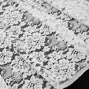 Destock 1.8m tissu dentelle de calais en coton doux écru largeur 150cm