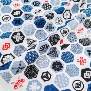 Destock 1.5m tissu japonais lin coton doux motif traditionnel largeur 116cm
