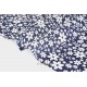 Tissu batiste de coton fleuri blanc marine x50cm 