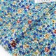Destock 2m tissu popeline coton hibou et fleuri bleu largeur 150cm 
