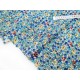 Destock 2m tissu popeline coton hibou et fleuri bleu largeur 150cm 