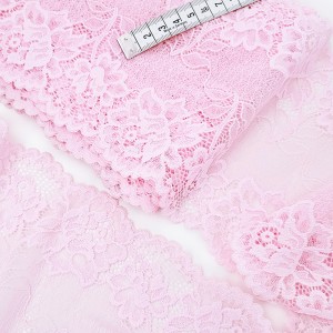 Déstock 5m dentelle élastique spécial lingerie doux rose largeur 16cm