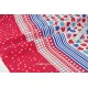 Tissu Japonais LECIEN très doux-pomme étoile rouge bleu x 50cm
