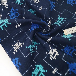 Destock 0.95mm tissu américain flanelle coton doux motif pixel largeur 110cm