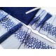 Destock 6.5m dentelle broderie tulle brodé fine bleu haute couture  largeur 20cm