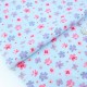 Destock 0.46m tissu japonais coton popeline soyeux fleuri fond bleu largeur 112cm