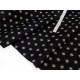 Destock 1.5m tissu lin coton motif traditionnel fond noir largeur 150cm