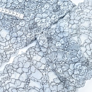 Déstock 5.4m dentelle élastique japonais lingerie haute couture grise largeur 15.5cm