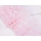 Destock 2.1m tissu fleur mousseline sur tulle rose largeur 53cm 