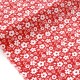 Destock 0.5m tissu popeline coton fleuri fond rouge largeur 148cm 