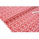 Destock 0.5m tissu popeline coton fleuri fond rouge largeur 148cm 