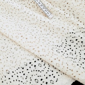 Destock 3m tissu japonais dentelle de coton lourde écru largeur 106cm