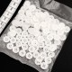 Destock 100 boutons 4 trous en résine blanc translucide taille 10 mm
