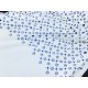 Destock 1.8m tissu broderie anglaise coton doux bleu blanc largeur 147cm 