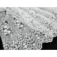 Destock 0.78m tissu dentelle broderie tulle brodé de perles écru largeur 133cm