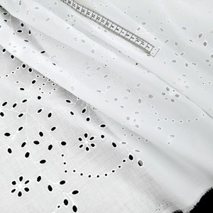 Destock 3m tissu broderie anglaise coton doux blanc écru largeur 150cm 