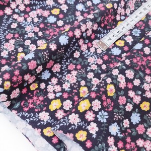 Destock 2.1m tissu jersey coton doux imprimé fleuri largeur 170cm 
