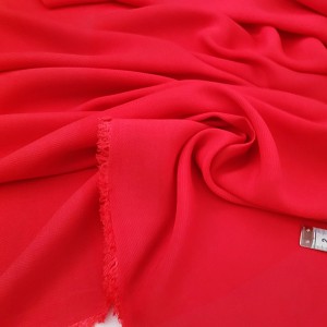 Destock 1.58m tissu cupro soyeux lourd fluide extra doux rouge largeur 145cm