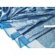 Destock 1.2m tissu sequins lisse brodés sur tulle fluide bleu fumé largeur 162cm