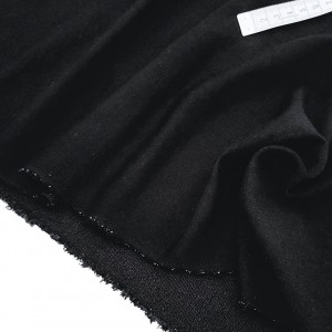 Destock 1.55m tissu sweat rayonne soyeux fluide extra doux noir largeur 170cm 