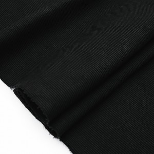 Destock 0.5m tissu bord-côte 2/2 coton jersey cotelé doux noir largeur 135cm 