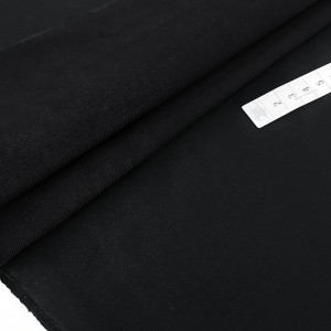 Destock 0.5m tissu bord-côte 1/1 coton jersey cotelé doux noir largeur 172cm 
