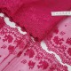 Destock lot 6.9m dentelle broderie tulle brodé haute couture framboise largeur 22cm