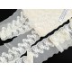 Destock lot 15.4m dentelle broderie tulle brodé coton douce vanille largeur 8cm 