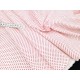 Destock 2.18m tissu velours milleraies coton doux pois rouge fond blanc rosé largeur 150cm