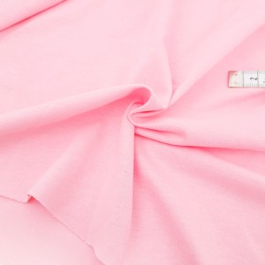Destock 1m tissu jersey coton lisse doux rose largeur 170cm