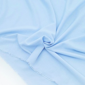 Destock 1 m tissu jersey soie coton soyeux extra-doux bleu grande largeur 190cm 