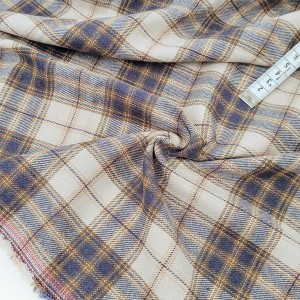 Déstock 2m tissu coton tartan écossais carreaux tissés soyeux stretch largeur 148cm 
