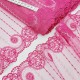 Destock 6.3m dentelle broderie tulle brodé fine haute couture rose largeur 18.5cm