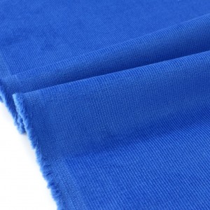 Destock 0.5m tissu velours milleraies épais extensible coton doux bleu largeur 140cm 