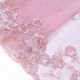 Destock 0.9m tissu dentelle broderie tulle brodé en polyester rose largeur 46cm 