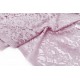 Destock 1.6m tissu dentelle de calais lycra fluide rose poudré largeur 150cm 