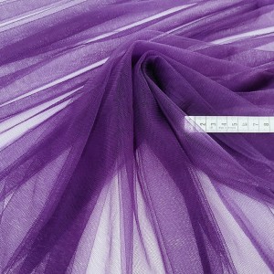 Destock 2m tissu tulle souple aubergine largeur 160cm