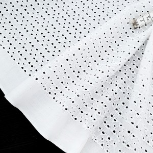 Destock coupon tissu broderie anglaise coton blanc écru 60*160cm 