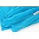 Destock 1m tissu tulle plissé fluide bleu turquoise largeur 130cm