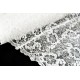 Destock 0.59m tissu dentelle broderie organza brodé festonné écru largeur 129cm