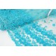 Destock 0.57m tissu organza brodé broderie coton  turquoise largeur 130cm 