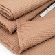 Destock 0.5m tissu nid d'abeille gaufré éponge épais beige largeur 160cm 