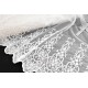 Destock 1.9m tissu dentelle broderie tulle brodé coton festonné écru largeur 133cm