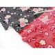 Destock 0.44m tissu japonais polyester doux fluide motif fleuri traditionnel largeur 152cm