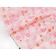 Déstock 1m tissu Japonais kokka lin coton dobby doux motif traditionnel fleuri lapin rose 112m