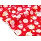 Déstock 0.99m tissu Japonais kokka lin coton dobby doux motif traditionnel fleuri lapin rouge 113m