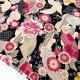 Destock lot 0.99m tissu japonais coton soyeux imprimé fleuri traditionnel largeur 112cm 