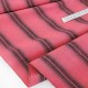 Destock 3m tissu japonais lin tissé teint rayure noir rose corail largeur 112cm